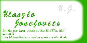 ulaszlo josefovits business card